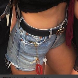 Levi high waisted shorts.